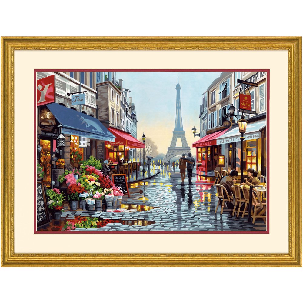 Paris Flower Shop Paint by Numbers for Adults, 20&#39;&#39; W x 14&#39;&#39; L, Multi