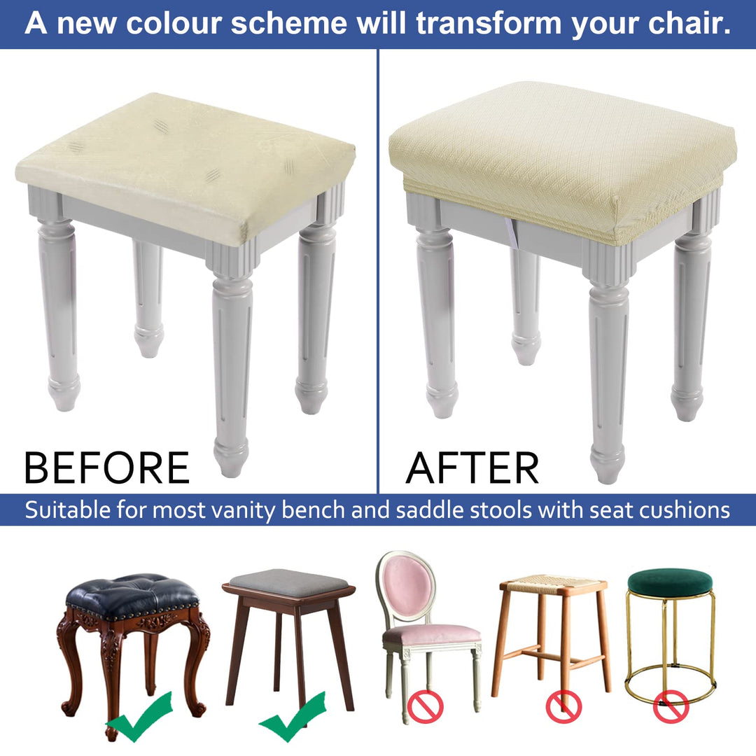 BUYUE Luxury Vanity Bench Stool Cover, (15- 20) L x (11