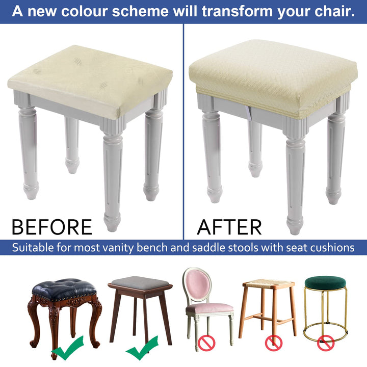 BUYUE Luxury Vanity Bench Stool Cover, (15- 20) L x (11