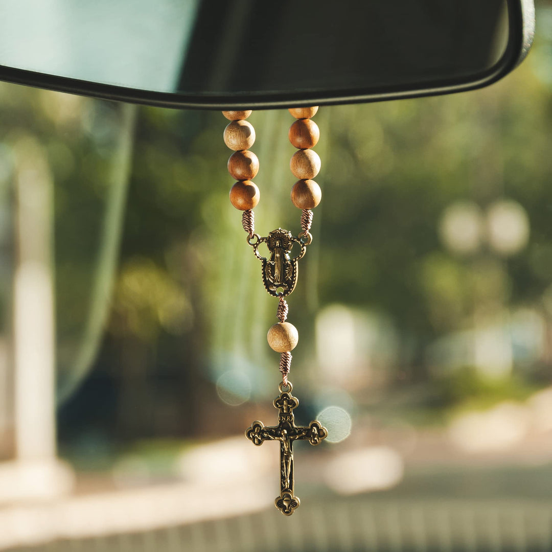 Car Rearview Mirror Rosary (Lady of Grace)