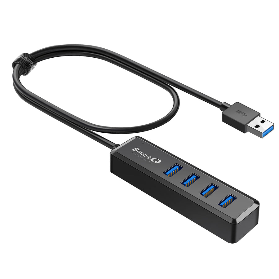 H302S USB 3.0 Hub for Laptop with 2ft Long Cable, Multi Port Expander, Fast Data Transfer USB Splitter Compatible with Windows PC, Mac, Printer, Mobile HDD