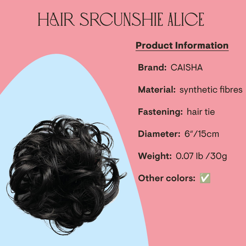 PRETTYSHOP Scrunchie Scrunchy Bun Up Do Hair piece Hair Ribbon Ponytail Extensions Wavy Curly or Messy Verious Colors (black brown 2 G41A)