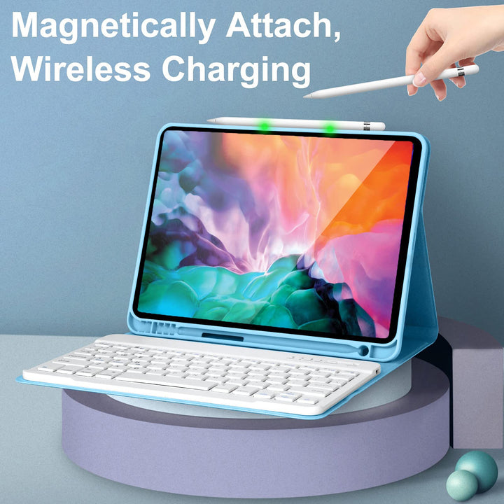 iPad Pro 11 Case with Keyboard, iPad Air 5th Generation Case with Keyboard, Keyboard Case for iPad Pro 11 inch 4th/3rd/ 2nd/1st Gen, iPad Air 5th/ 4th Gen 10.9, Detachable Keyboard with Pencil Holder