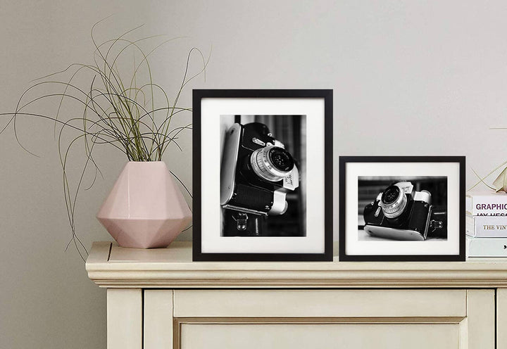 10x12 Picture Frames Set of 2,Black Picture Frame 10x12,Display Pictures 7x9 with Mat or 10x12 without Mat,Multi Photo Frames Collage for Wall Art Decorative or Tabletop Display