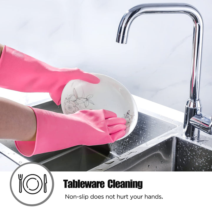 IUCGE Rubber gloves dishwashing 2 Pairs for Kitchen,Cle
