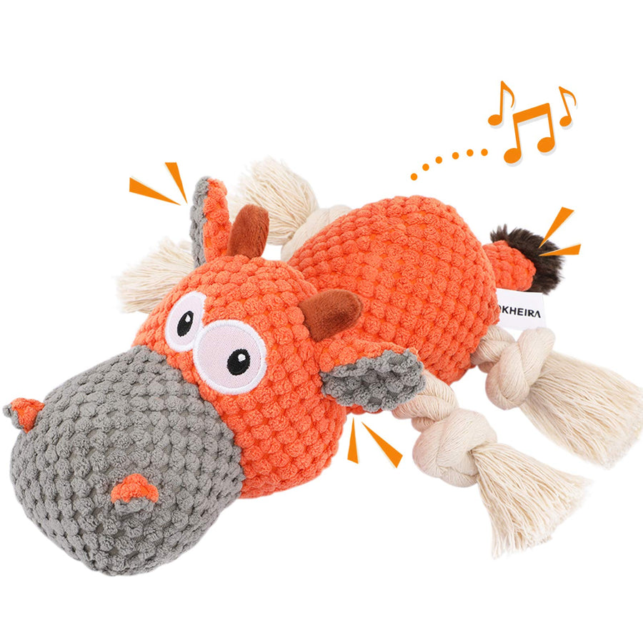 Dog Plush Toy for Large Aggressive Chewers,Indestructible Dog Squeaky Toys,Stuffed Animals Toys with Cotton Material and Crinkle Paper,Durable Chewing Toys