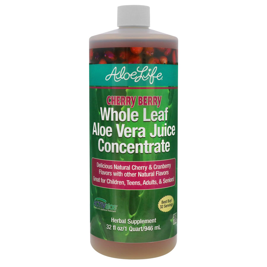 - Whole Leaf Aloe Vera Juice, Certified Organic, Gluten-Free (Cherry Berry, 32 oz)