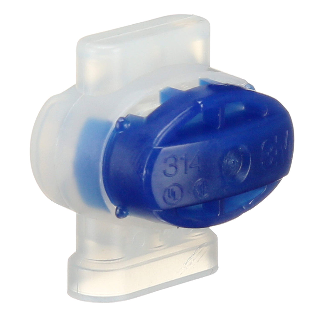 Scotchlok Electrical IDC (Insulation Displacement Connector) 314-BOX, Pigtail, Self-Stripping, Moisture-Resistant, Blue, 22-14 AWG (solid/stranded), Pack of 50
