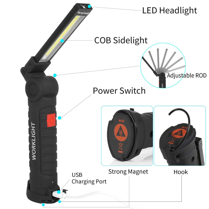 Christmas Gifts Stocking Stuffers for Men - Rechargeable LED Work Light Flashlight Grill Light Mechanic Gifts for Men Husband Boyfriend (1 Pack)