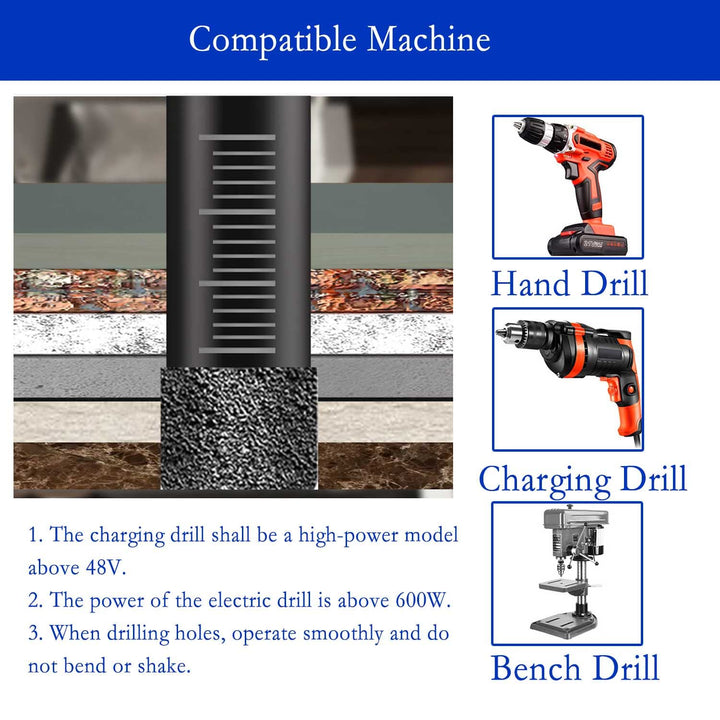 6PC Dry Diamond Drill Bits Set, Diamond Core Drill Bits for Tile Ceramic Granite Marble Porcelain Stone Glass Hard Materials (not for Wood) Round Shank 1/4, 5/16, 3/8, 1/2 inch.