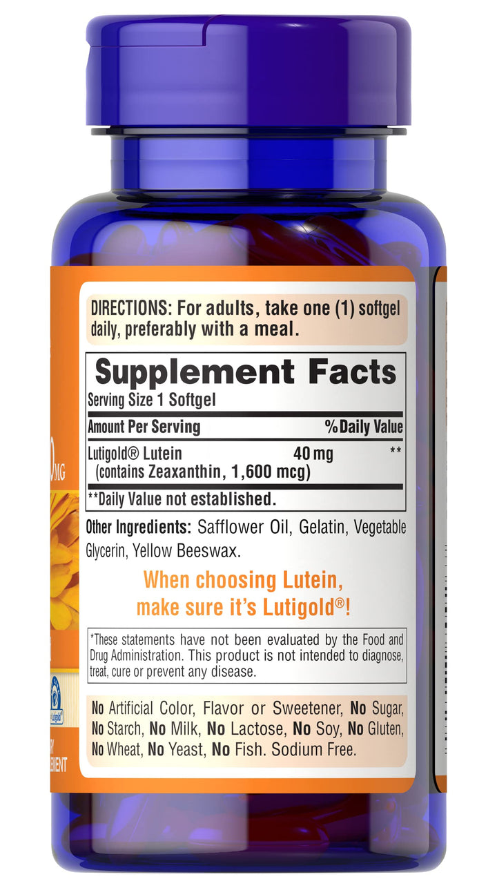 Puritan&#39;s Pride Lutein 40mg With Zeaxanthin, Su