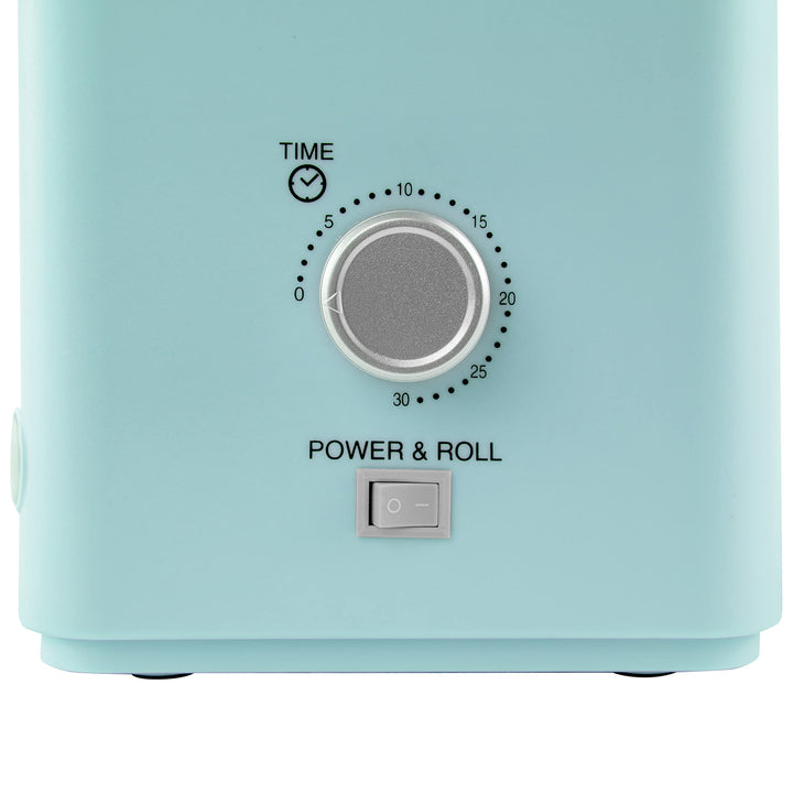 Extra Large 8 Hot Dog Roller &amp; 8 Bun Warmer, Stainless Steel Grill Rollers, Non-stick warming racks, Perfect For Hot Dogs, Egg Rolls, Veggie Dogs, Sausages, Brats, Adjustable Timer, Aqua, 2 Slots