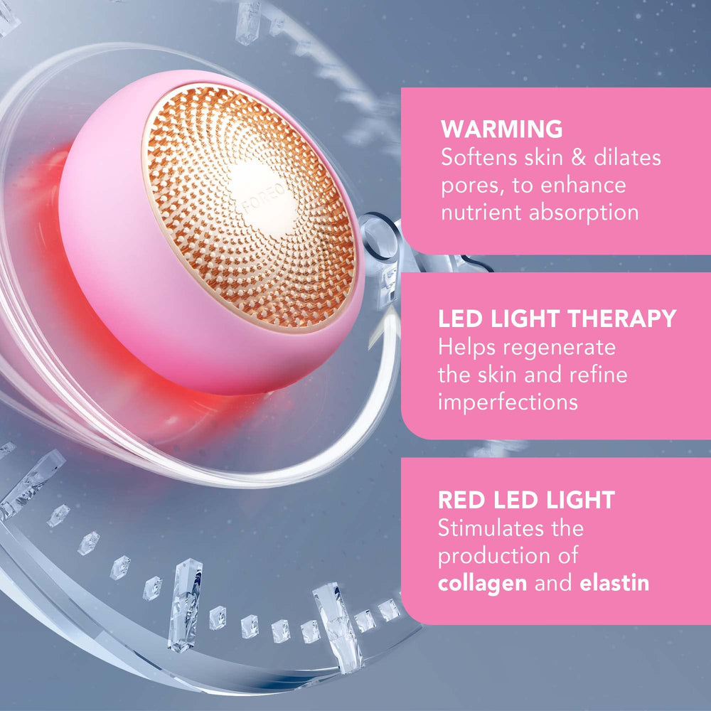UFO Face Mask Treatment, Full LED Spectrum & Red Light Therapy For Face, Warming, Face Moisturizer, Dark Spot & Acne Scar Treatment For Face, Anti Aging, Nourishing, Pearl Pink