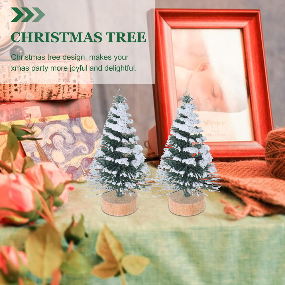 Artificial Pine Tree 10Pcs 5cm Mini Christmas Tree with Snow Covered Artificial Sisal Tree Pine Tree for Christmas Scenes Decor Home Party Bar Desktop Ornament Miniature Trees for Crafts