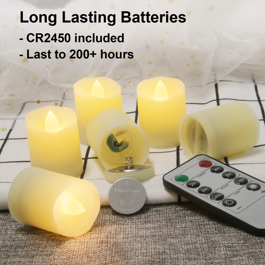 Battery Operated Tea Lights Candles with Remote Flameless Votive Candle with Timer LED Tealights Flickering Candles Unscented LED Realistic Tealight, Fake Candles Tea Light 200 Hours - 9 Set x 1.8