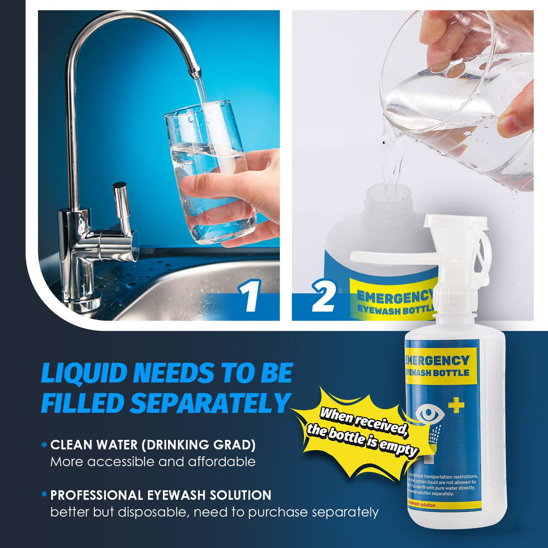 Portable Eye Wash Station with Eyewash Bottles, Emergency Wall Mount Eyewash Station, Self-contained Eye Wash Kit with Mirror&amp;16.09oz Bottles, Emergency Eye Wash Unit, NO Eyewash Solution