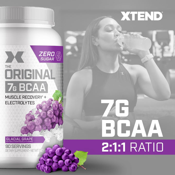 XTEND Original BCAA Powder 7g BCAA and 2.5g L-Glutamine, Sugar Free Post Workout Muscle Recovery Drink with Amino Acids for Men &amp; Women, 90 Servings