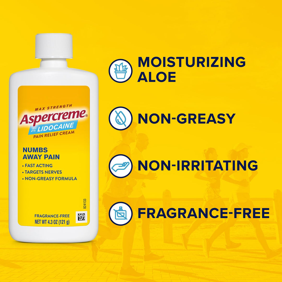 Aspercreme Pain Relief Cream With 4% Lidocaine - 4.3 oz