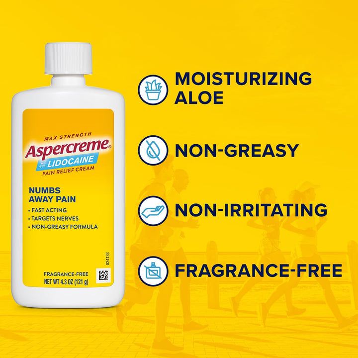 Aspercreme Pain Relief Cream With 4% Lidocaine - 4.3 oz