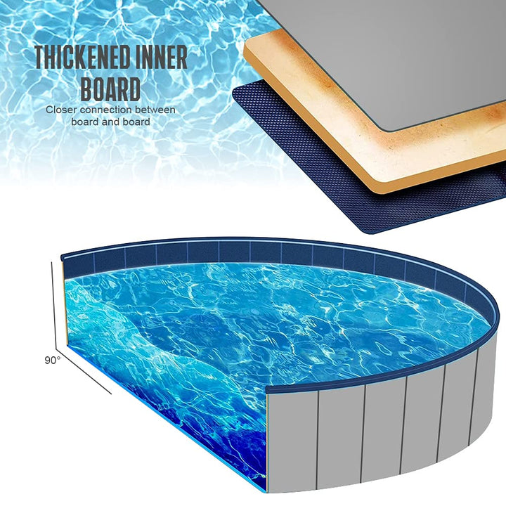 63x 12 Foldable Dog Pools for Large Dogs, Kids Swimming Pool with Hard Plastic, Wading Pools Bathing Tube for Backyard