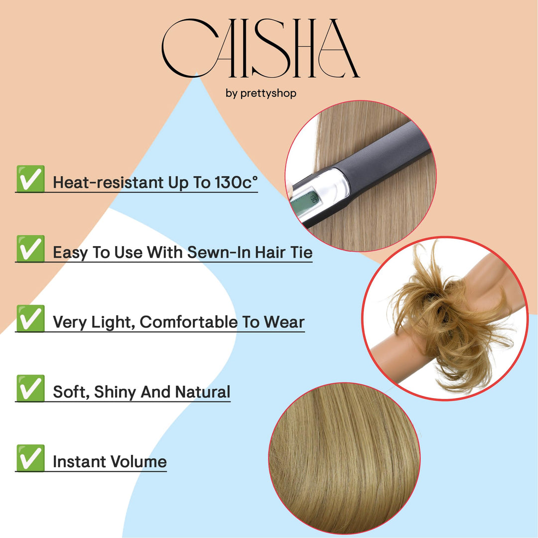 Black # 1B G1C : PRETTYSHOP Scrunchy Scrunchie Bun Up Do Hair Piece Hair Ribbon Ponytail Extensions Wavy Messy Black # 1B G1C