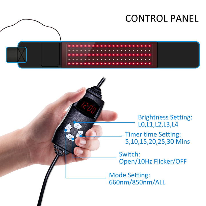 ADVASUN Red Light Wrap Devices for Body Near 850nm and Deep 660nm Led Red Light Belt Back Body Pad,Home Use Wearable Belt for Waist,Joints,Muscle(Black-105pcs)