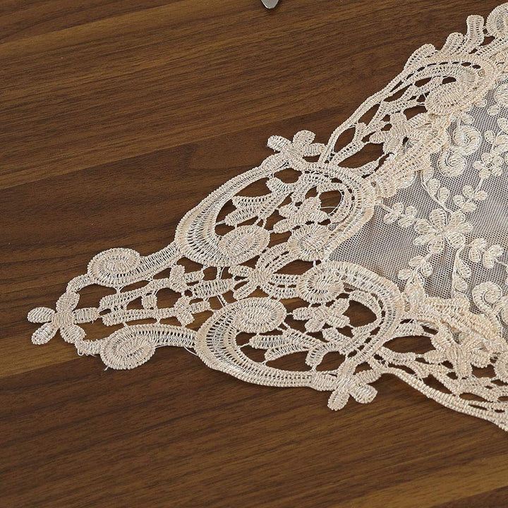 ARTABLE Rectangle Table Runner Lace Macrame Embroidered