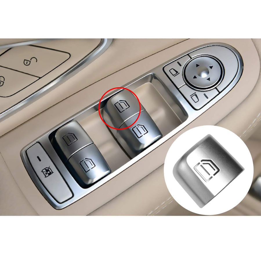 Window Switch Button Covers for Mercedes Benz C E GLC Class, Front Right Window Switch Repair Button Caps(1 Pcs,Fits Mercedes Benz W205 C Class 2015-2021 W253 GLC Class 2016-2022)