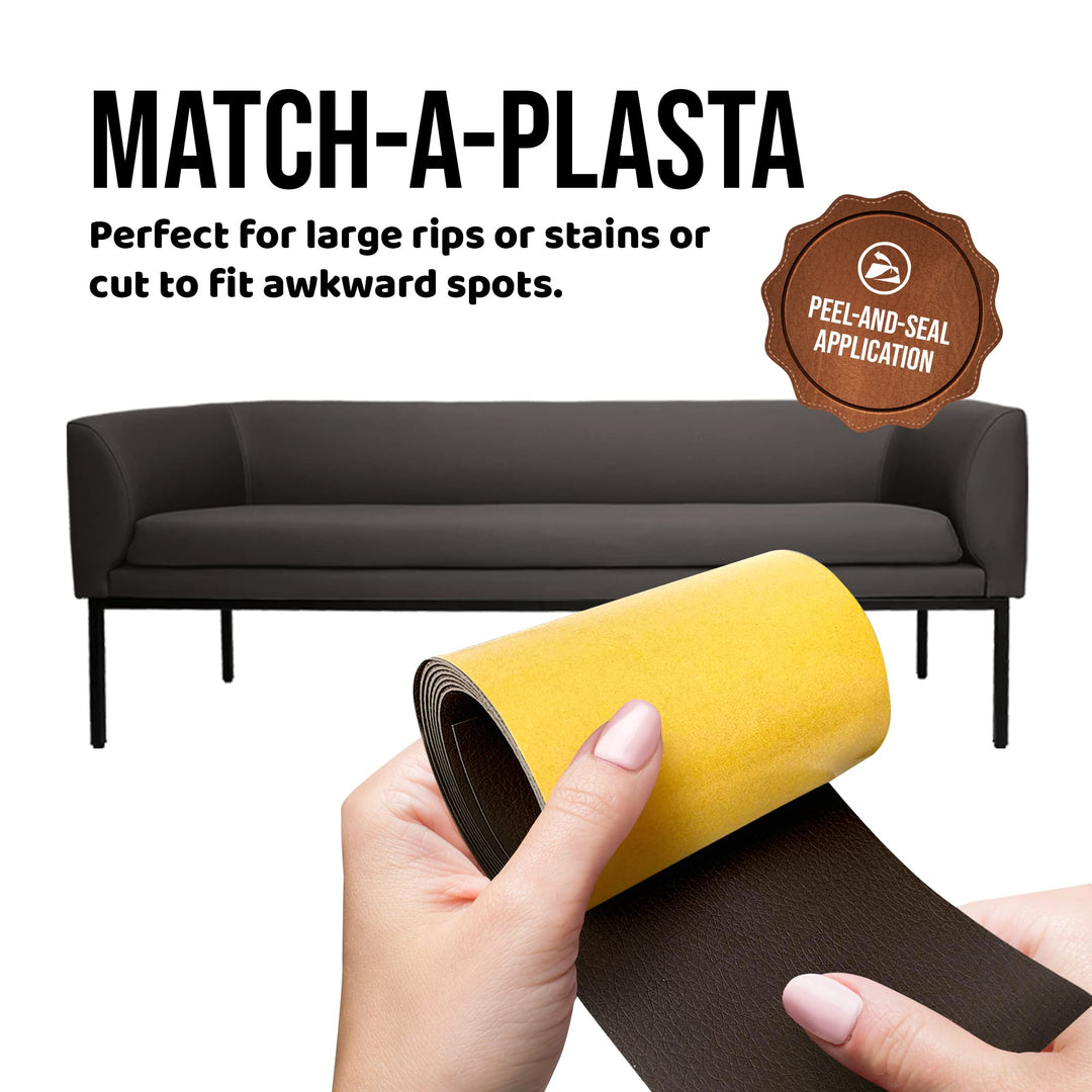 MastaPlasta Original Self-Adhesive Leather Repair Tape - Mid-Brown 60 x 4 (150x10cm). Instant Upholstery-Quality Scratch and Tear Repair on a Roll for Couches, Car Interiors, Bags, Vinyl &amp; More