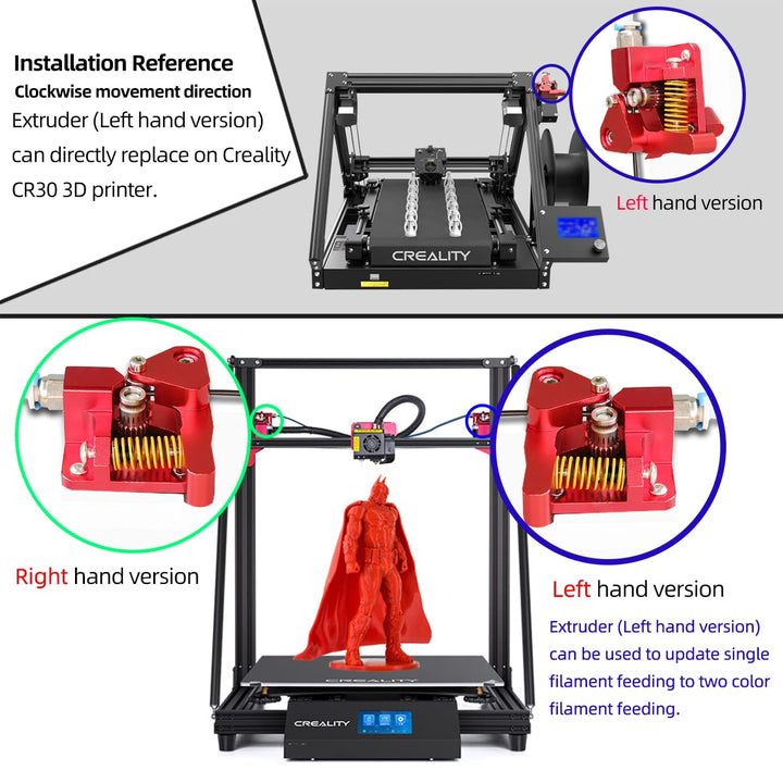 Upgrade Ender 3 Dual Gear Extruder, MK8 Left Hand CR-10