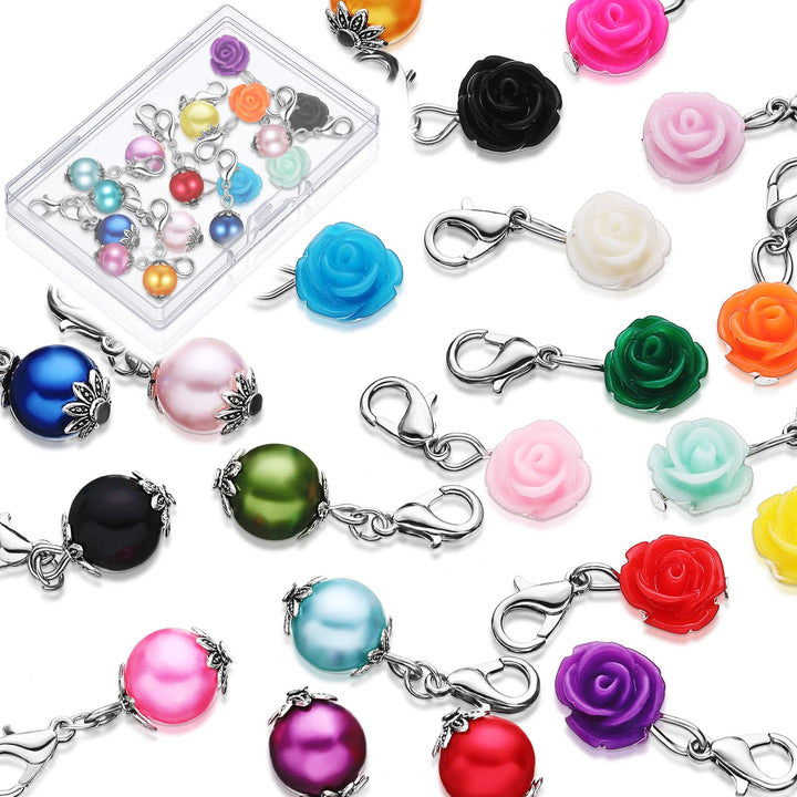Junkin 24 Pcs Stitch Markers for Crocheting Clasp Croch
