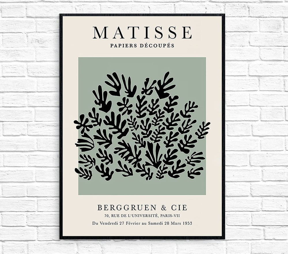 Matisse Poster Artwork Exhibition Green Grass Prints Wall Art for Bedroom Henri Matisse gallery decoration for Living Room Framed 12x16in