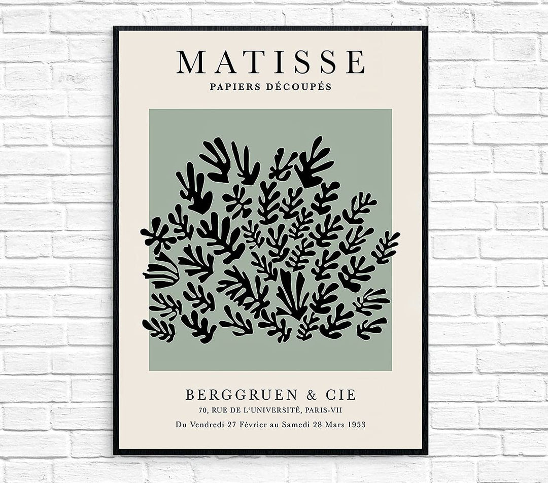 Matisse Poster Artwork Exhibition Green Grass Prints Wall Art for Bedroom Henri Matisse gallery decoration for Living Room Framed 12x16in