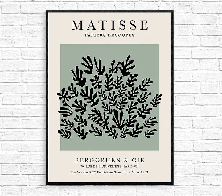 Matisse Poster Artwork Exhibition Green Grass Prints Wall Art for Bedroom Henri Matisse gallery decoration for Living Room Framed 12x16in