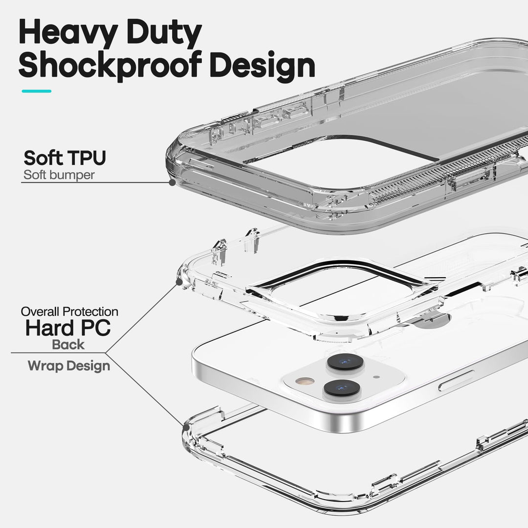ORIbox for iPhone 14 Case for iPhone 13 Case Gray, [10 