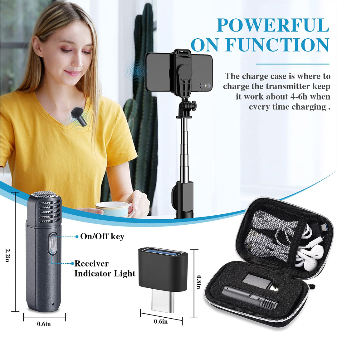 Gialer Lapel Mic to Computer Laptop Smart Phone with USB-A and Type-C Plug 2.4GHz for TikTok YouTube Facebook Live Stream Vlog Zoom - Plug&Play/Noise Reduction/Auto Sync