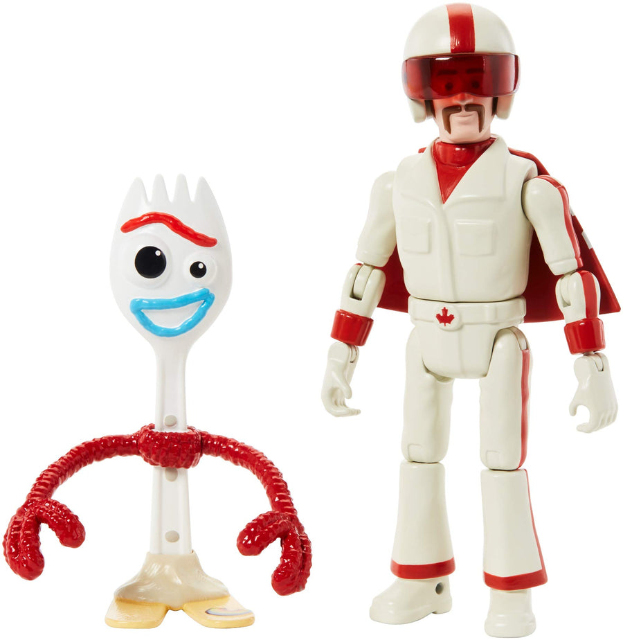 Disney Pixar Toy Story 4 Storytelling 2-Pack with 3nin Tall Forky and 5.9 in Tall Duke Caboom Posable Figures