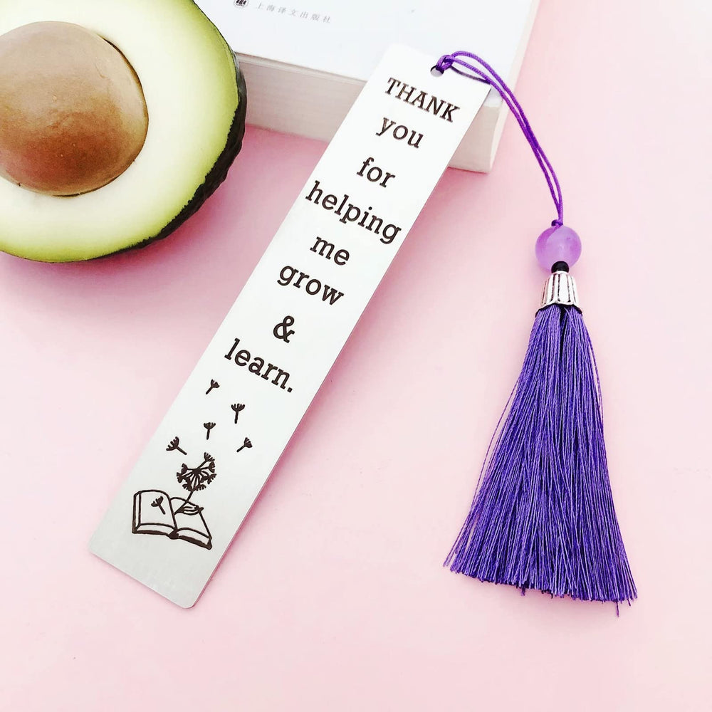 Teacher Appreciation Gifts for Women Teacher Bookmark Valentine's Day Gifts Christmas Gifts Graduation Gifts Thank You Gifts for Teacher (Thank You for Helping me Grow & Learn)