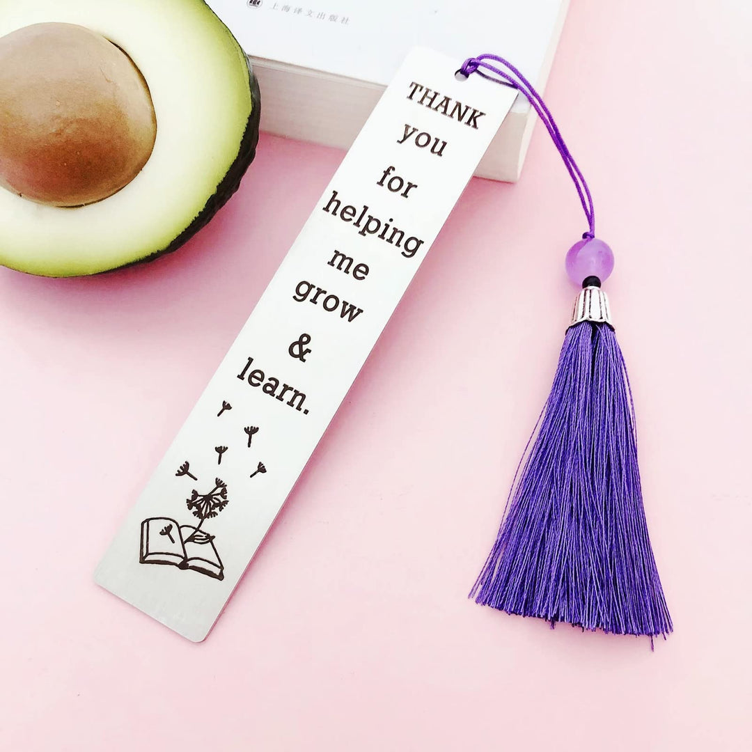 Teacher Appreciation Gifts for Women Teacher Bookmark Valentine&#39;s Day Gifts Christmas Gifts Graduation Gifts Thank You Gifts for Teacher (Thank You for Helping me Grow &amp; Learn)