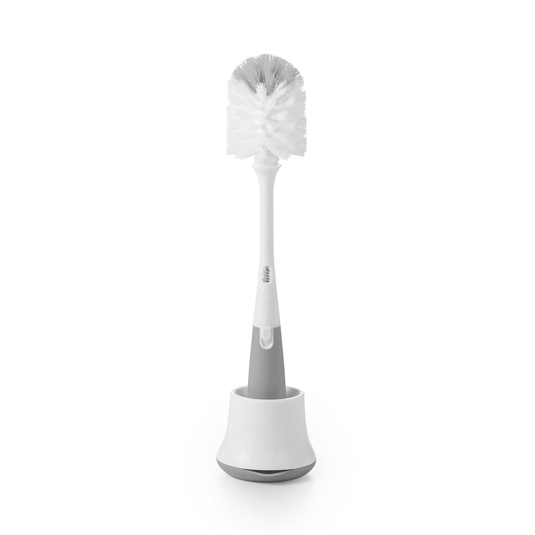 Tot Bottle Brush with Nipple Cleaner and Stand - Gray