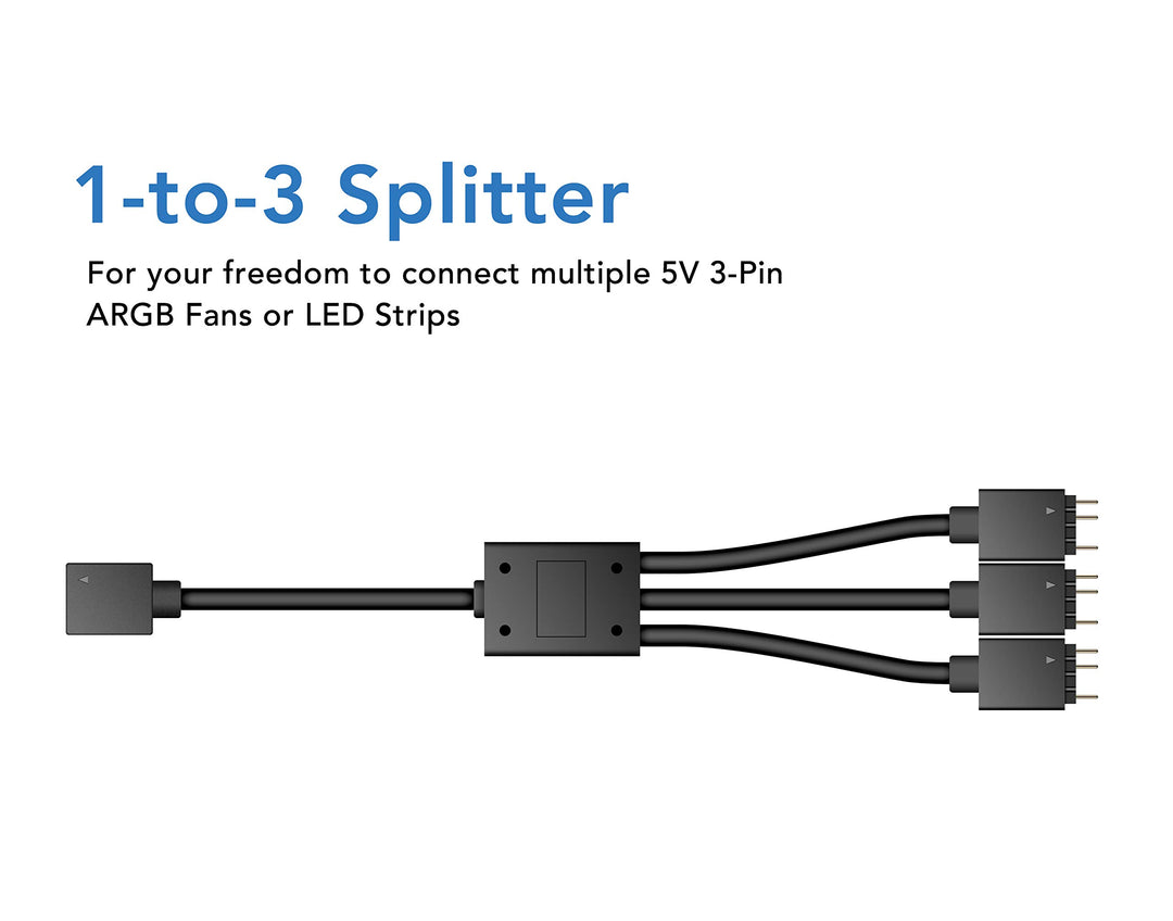 EZDIY-FAB 12V to 5V RGB Converter, 3-Way Splitter, SATA