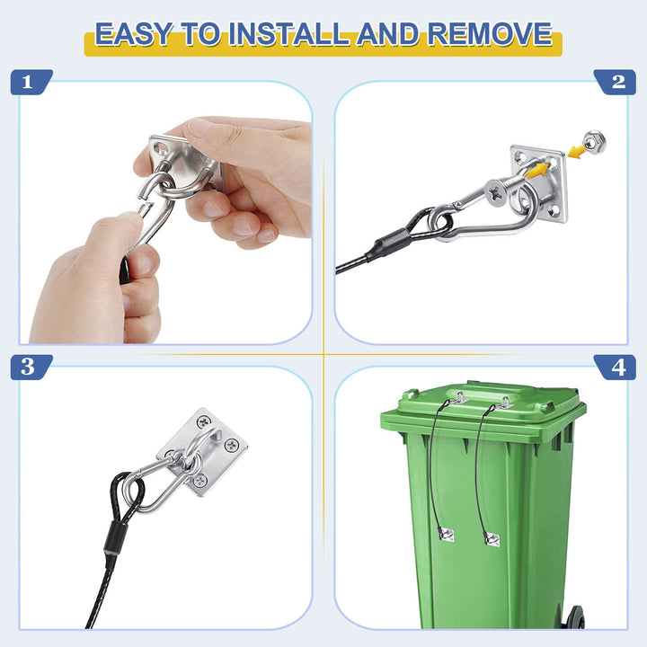 Trash Can Lid Lock Trash Can Locks for Animals Metal Universal Trash Can Lock for Outdoor Garbage Can Prevent Garbage from Overflowing (1 Pack)