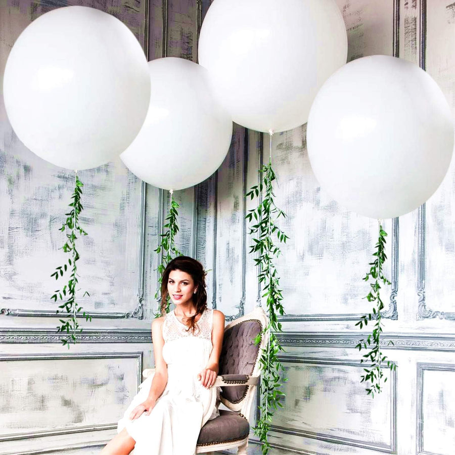 5PCS Giant Balloons White 36 Inch Jumbo Size Latex Balloon Great Decorations for Birthday Wedding Party Baby Shower Carnival Decorations