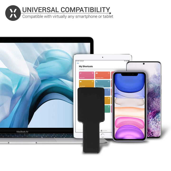 Laptop Side Mount Clip for iPhone, iPad, MacBook, Tablet, Laptops &amp; Smartphones - Increase Productivity with an iPad to Laptop Mount, Dual Screen Laptop Phone Holder - Heavy Duty - Black