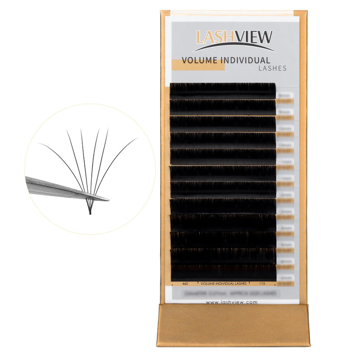 LASHVIEW 0.07 Thickness Silk Individual Lash Extensions Semi-permanent D Curl 12mm Soft Application for Professional Salon Use Pure Korean Silk lashes Volume Faux Eyelash Extensions