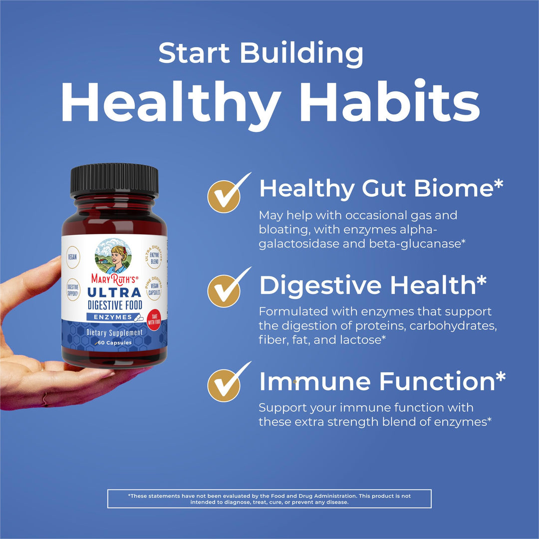 Ultra Digestive Enzymes Capsules | Up to 2 Month Supply | Supplement for Gut Health Support | Digestion &amp; Immune Support with Amylase | Lipase &amp; Lactase | Vegan | 60 Count