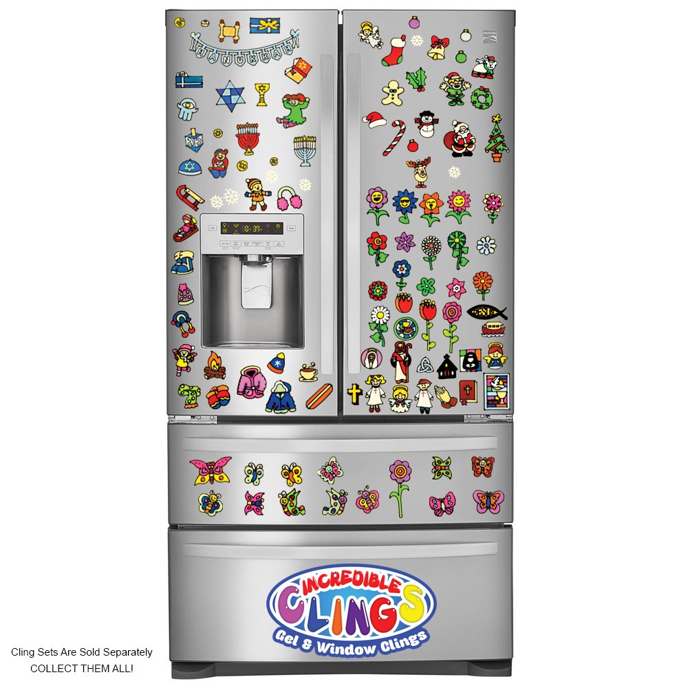 Flowers Gel Clings - Glass Window Clings for Kids and - Sunflower, Rose, Tulip, Daisy Reusable Gel Decals for Home, Airplane, Classroom, Nursery Decoration