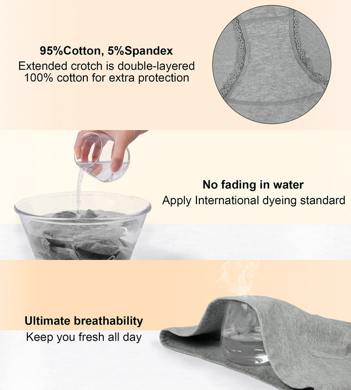 Womens Underwear Cotton High Waisted Postpartum Stretch Panties Soft Breathable Plus Size Briefs for Ladies XXX-Large