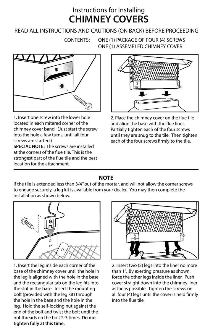 H &amp; C TV588152 Leg Kit