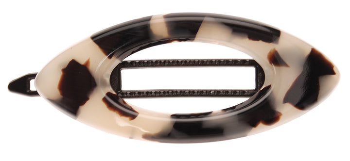 Ivory Tokyo : Mini Cutout Oval on Plastic Tige Boule Barrette - Ivory Tokyo